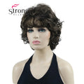 StrongBeauty Short Wig Soft Tousled Curls Blonde Highlights Full Synthetic Wigs COLOUR CHOICES
