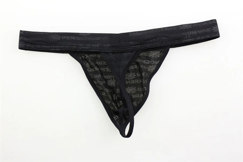 BRAVE PERSON Men Sexy Lace Transparent Thongs Underwear Briefs Bikini G-string Jocks Underwear Shorts Exotic T-back B1138