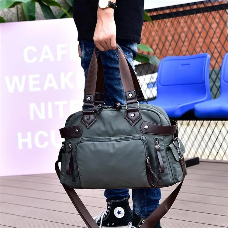 Men's Shoulder Bag Nylon Material British Casual Fashion School Style High Quality Multi-function Large Capacity Design