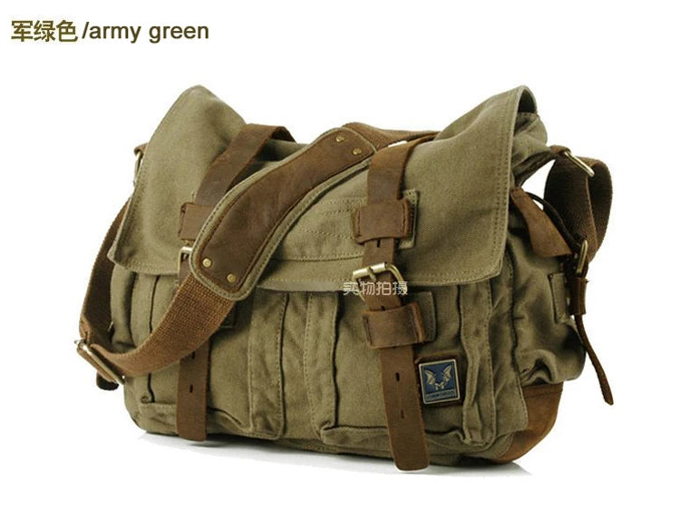 I AM LEGEND Will Smith Canvas +Genuine leather Men Messenger Bag Canvas Shoulder Bag men Crossbody Bag Sling Casual Bag Satchel