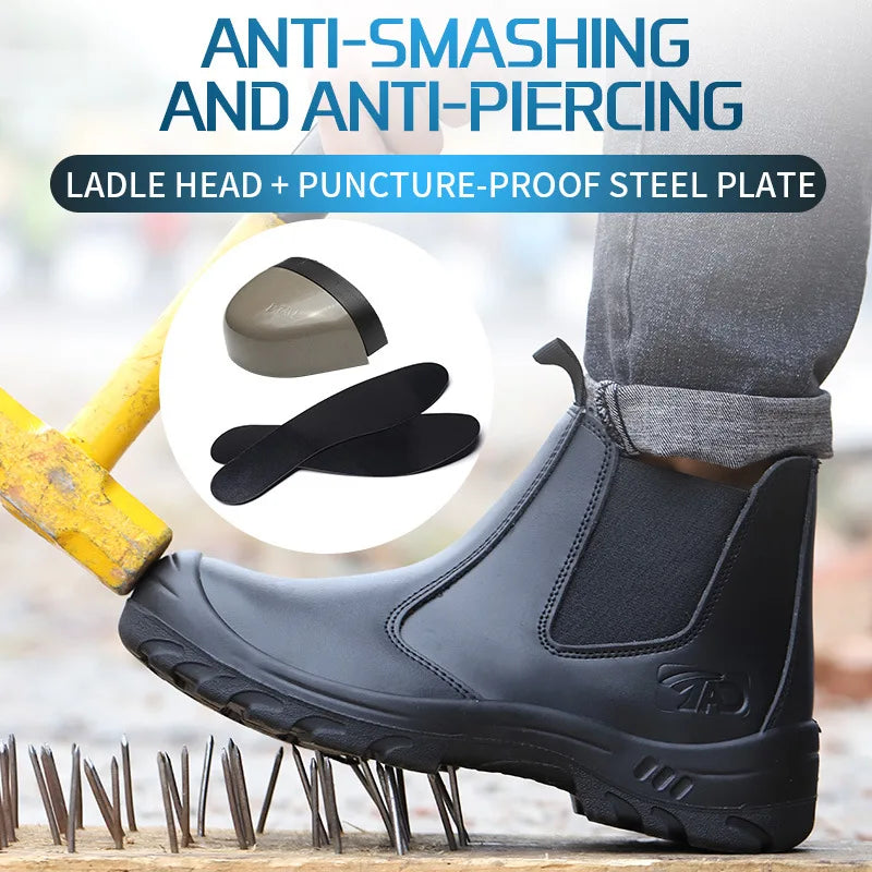 Safetoe Safety Shoes with Steel Toe Cap,Light Weight Work Safety Boots with Waterproof Leather for Men and Women Botas Hombre