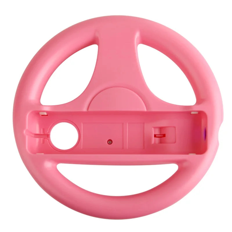 For Nintendo Wii Remote Controller Racing Wheel for Wii Kart Racing Games Controller for Color Game Racing Steering Wheel pink