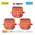 LoraTap Tuya ZigBee 3.0 2 Gang Light Switch Relay Module Google Home Alexa Echo Remote Control Work with Zigbee2MQTT DIY