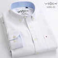 S~6XL Cotton Oxford Shirt For Men's Long Sleeve Plaid | SAMAG