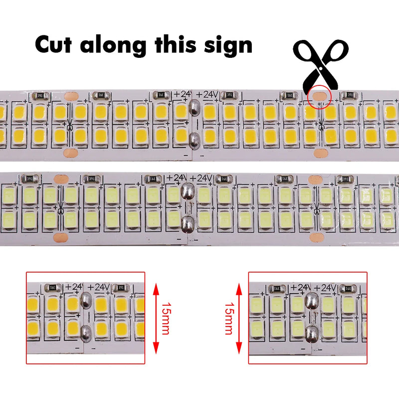 LED Strip Light 12V 24V 2835 5050 5054 5M RGB White Pink Red Blue Flexible LED Tape Ribblon 120LED 60LED 480LED Waterproof Decor