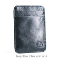 Fashion 100% Genuine Leather Thin Bank Credit Card Case Mini Card Wallet Men Bus Card Holder Cash Change Pack Business ID Pocket