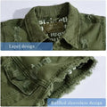New vests 2022 Slim Fit Cowboy Male Jacket Vest Ripped Denim Vest Men's Jacket Sleeveless Casual Waistcoat Mens Jean Coat Green