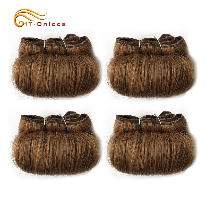 Curly Hair Bundles Malaysian Human Hair Weave Bundles 4Pcs/Lot Short Hair Products Wavy Bundles Human Hair Extensions