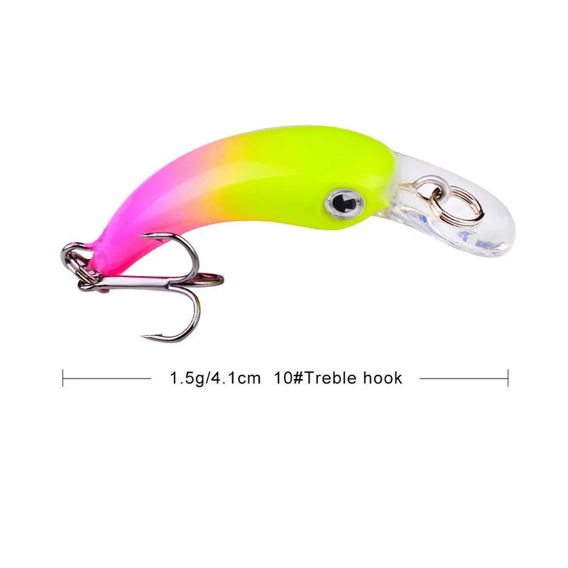 Mini Minnow Wobblers Triangle Hooks Fish Popper Bass | SAMAG