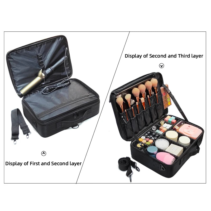 New Upgrade Large Capacity Cosmetic Bag Hot-selling Professinal Women Travel Makeup Case