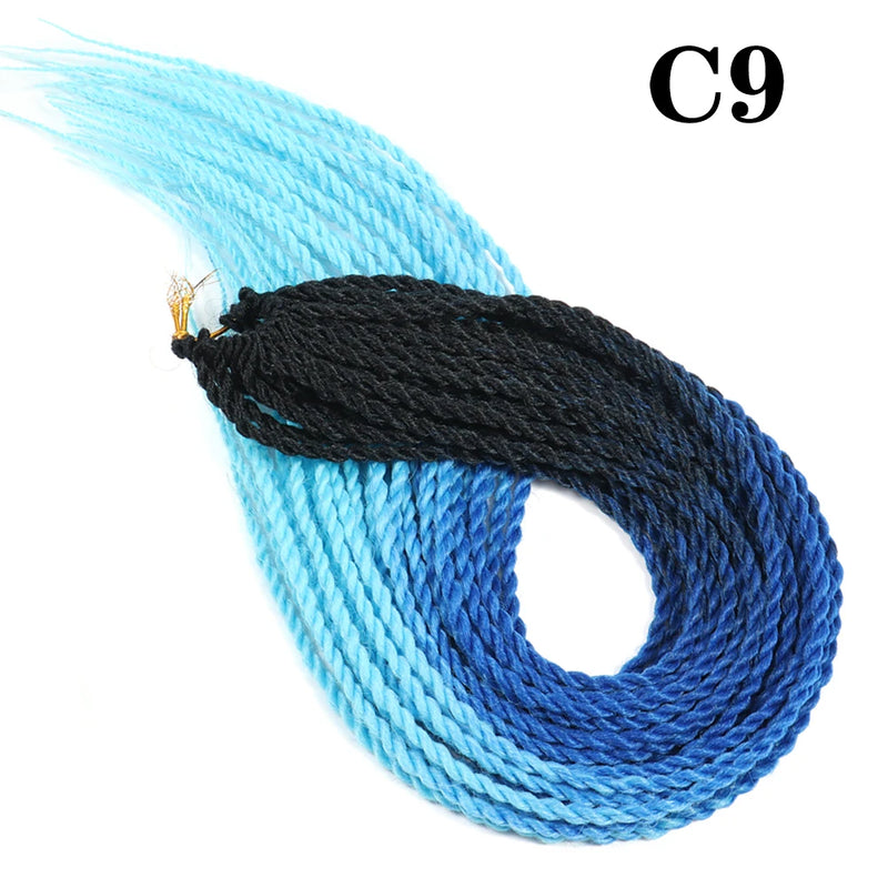 AZIR Senegalese Twist Hair Crochet Braids 24 inch 30 Roots/pack Synthetic Crochet Hair Senegalese Braids Twist Hair for Braids