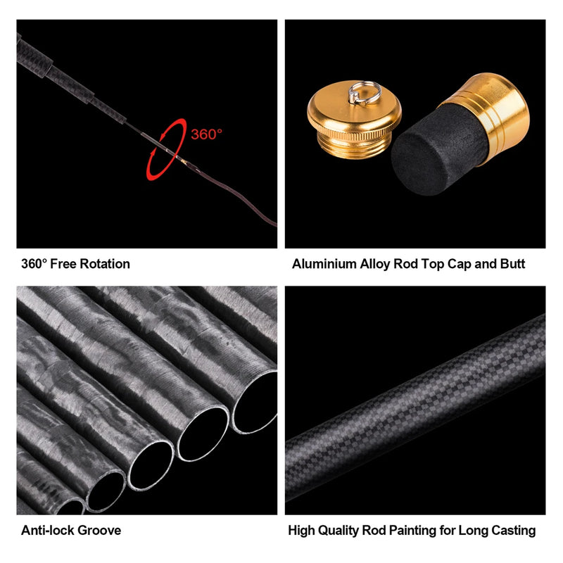 Goture Seeker Telescopic Fishing Rod Carbon Fiber 24T 1.8M-7.2M Carp Fishing Rods Feeder Hand Pole Pesca Olta Fishing Tackles