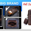 BULLCAPTAIN  MEN'S Leather BELT WAIST Bag Military Fanny PACK Molle Small Money Phone WAIST PACK Bum Pouch PURSE