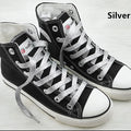 1 cm Width Colorful Lurex Shoelaces Trendy Bright Colorful Fall Winter Shoelaces Sneaker White Casual Sports Leather Shoes Laces