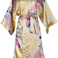 Silk Satin Wedding Bride Bridesmaid Robe Floral Bathrobe | SAMAG