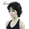 StrongBeauty Short Wig Soft Tousled Curls Blonde Highlights Full Synthetic Wigs COLOUR CHOICES