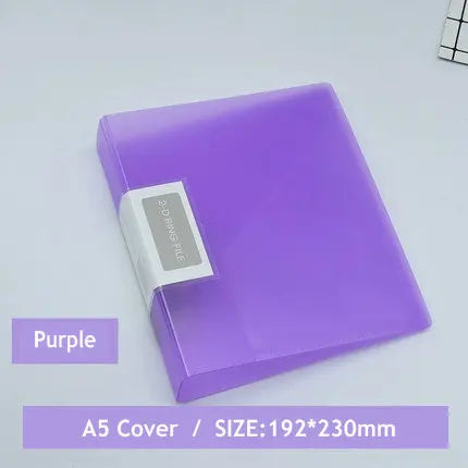 Colorful A5 Binder 2-Hole Punched Paper File Cover Document Organizer A5 Folder For Documents