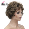 Short Curly Dark Auburn Synthetic Hair Full wig Women's Thick Wigs For Everyday