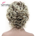 StrongBeauty Short Wig Soft Tousled Curls Blonde Highlights Full Synthetic Wigs COLOUR CHOICES