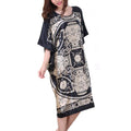 High Quality Chinese Women Silk Home Dress Robe Summer Lounge Nightshirt Short Sleeve Sleepwear Nightgown Plus Size 6XL A-073