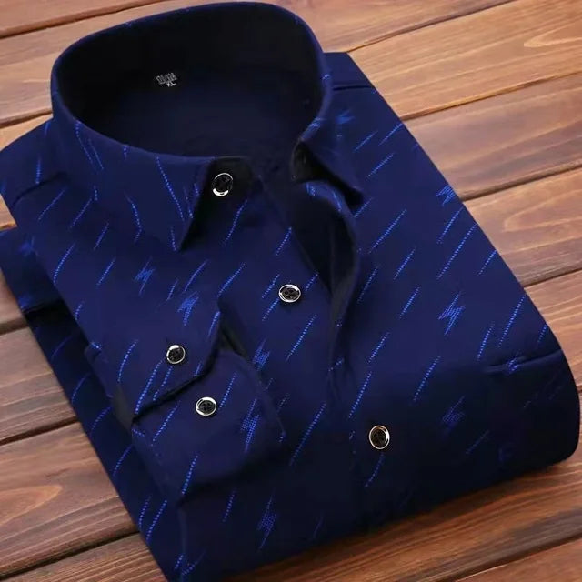Winter Men's fashion smart casual striped long Sleeve | SAMAG