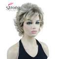 StrongBeauty Short Wig Soft Tousled Curls Blonde Highlights Full Synthetic Wigs COLOUR CHOICES