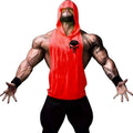 Men Bodybuilding Cotton Skulls Tank Top Gyms Fitness Hooded Vest Sleeveless Shirt Summer Casual Fashion Workout Brand Clothing