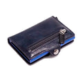 RFID Business Credit Card Holder Men Multifunction Automatic Aluminium Alloy Leather Cards Case Mini Wallet Slim Coin Purse