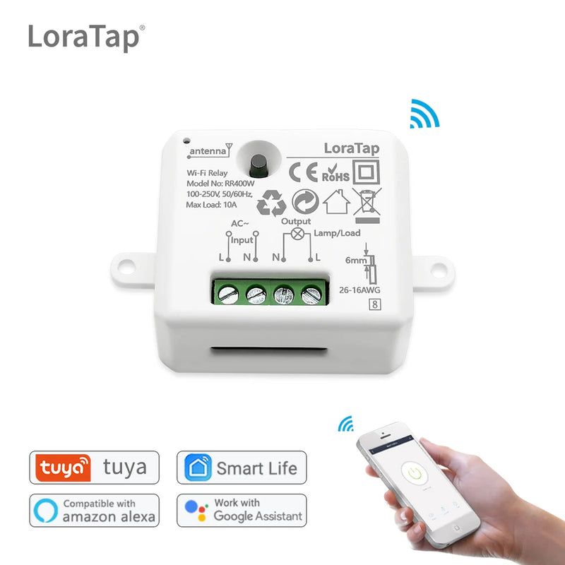LoraTap Mini DIY Module Wifi Light Switch Wireless APP Remote Control Switch 220V Smart Home Electrical Switches