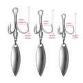 Hunthouse Treble Fishing Hook With Spoon 4# 6# 8# For Hard Lure 3X Strong 4pcs/lot Hight Carbon Steel Accessories