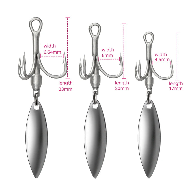 Hunthouse Treble Fishing Hook With Spoon 4# 6# 8# For Hard Lure 3X Strong 4pcs/lot Hight Carbon Steel Accessories