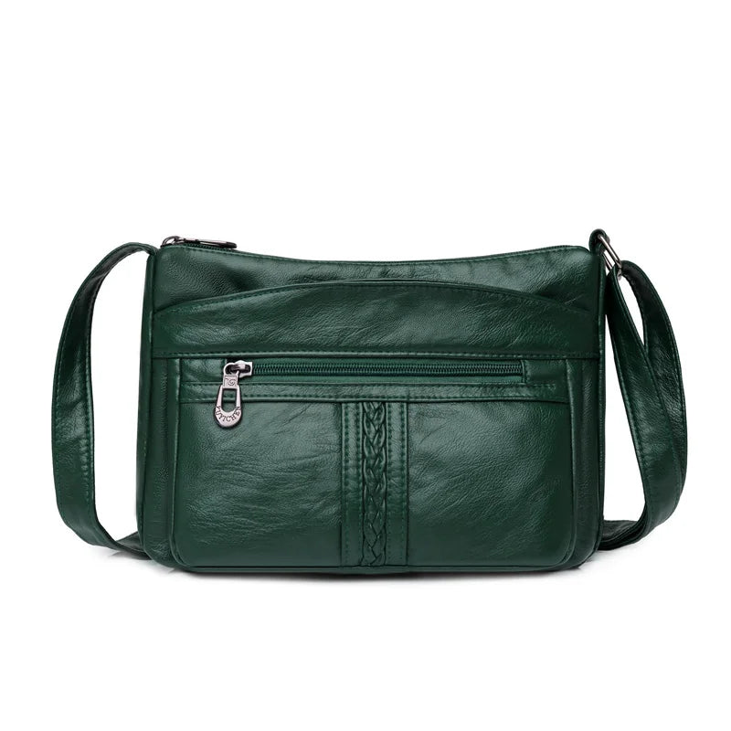 Fashion All-match Solid Color Messenger Bag High Capacity Womens Shoulder Bags 2021 New High Quality Pu Leather Women Handbag