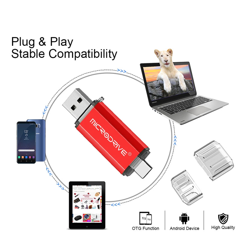 Super Mini TypeC USB flash drive Pen Drive high quality 4GB 8GB 32GB 64GB 128GB 256GB Pendrive for Type-C device