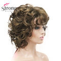 StrongBeauty Short Wig Soft Tousled Curls Blonde Highlights Full Synthetic Wigs COLOUR CHOICES