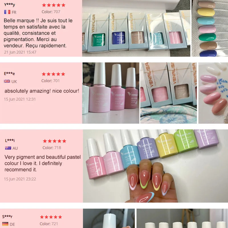 VENALISA Non Cleansing Topcoat Nail Art 7.5ml Soak off Base Coat Foundation No Wipe Top Coat Nail Gel Funny Bunny Gel Varnish
