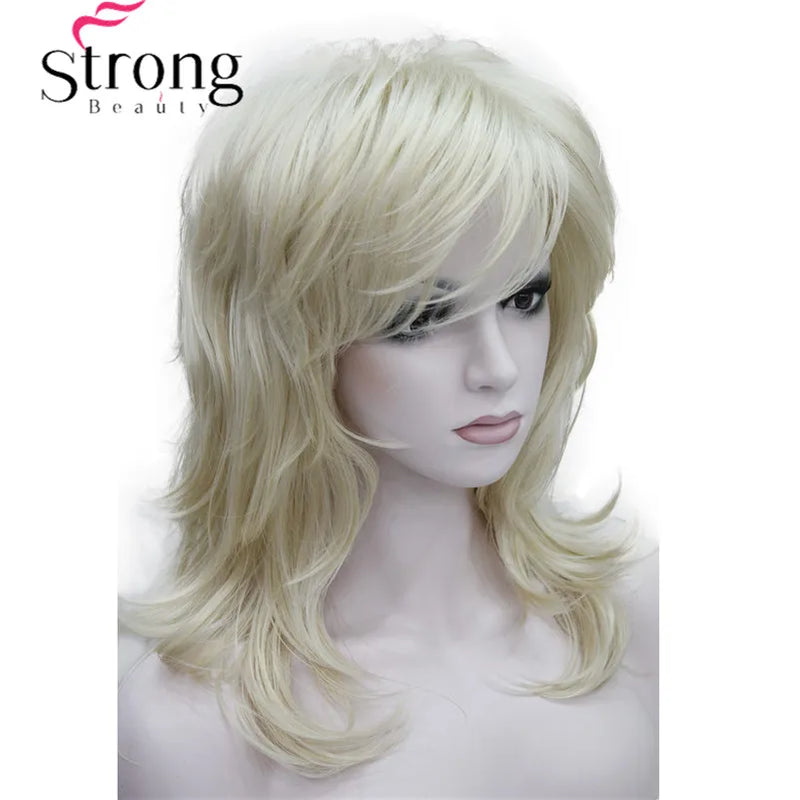 StrongBeauty Long Shaggy Layered Ombre Blonde Classic Cap Full Synthetic Wig Women's Wigs COLOUR CHOICES