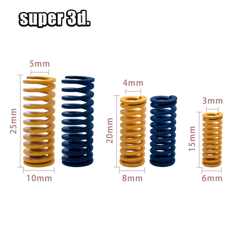 3D Printer Parts Spring for Heated Bed Leveling Extruder Strong Spring Bore 3/4/5mm Outer Diameter 6/8/10mm Length 15/20/25mm