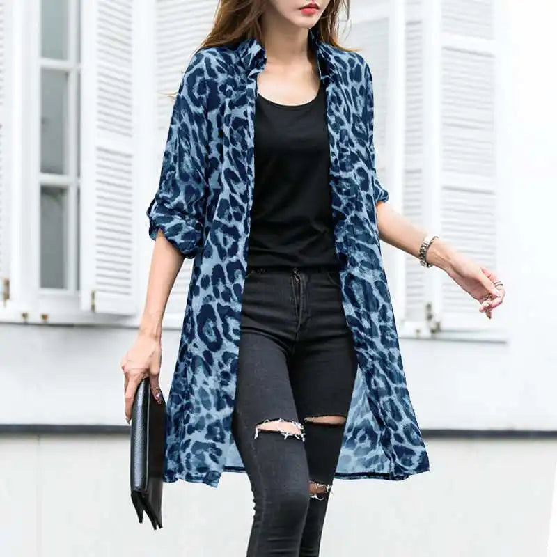 Fashion Leopard Print Cardigans Women's Summer Cover - Up - View 7 | SAMAG