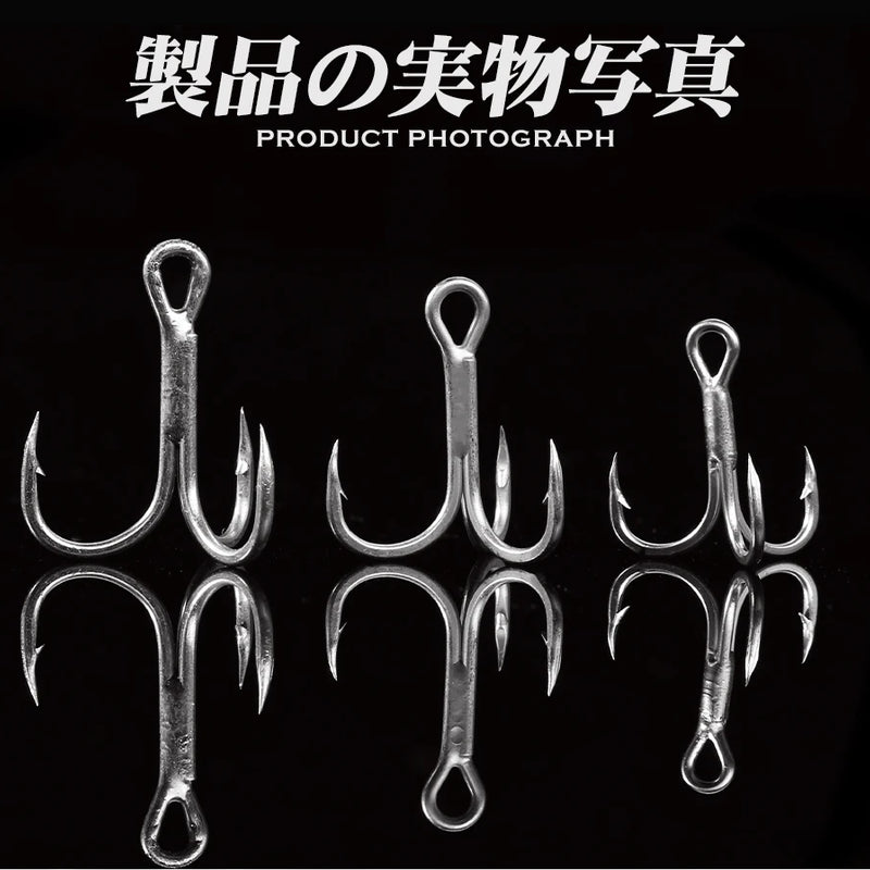 Hunthouse Treble Fishing Hook With Spoon 4# 6# 8# For Hard Lure 3X Strong 4pcs/lot Hight Carbon Steel Accessories
