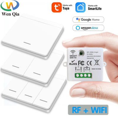 WIFI Mini switch Tuya Smart Life APP Push Button Light RF | SAMAG