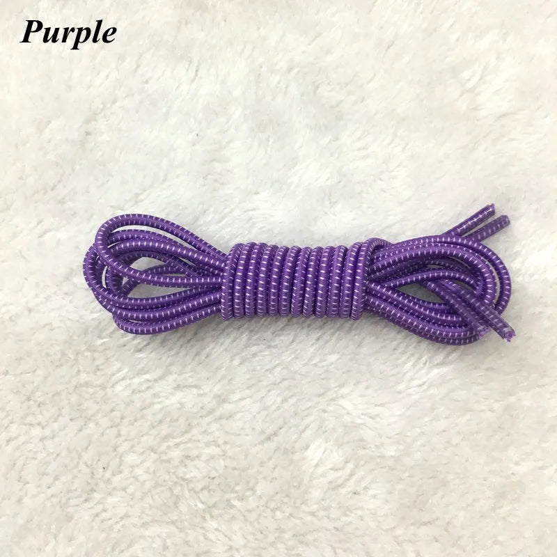 1 Pair 22 Colors Elastic Hiking Shoelaces Round Locking No Tie Shoe Laces Kids Adult Quick Lazy Laces Rubber Sneakers Shoelace