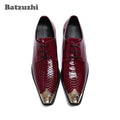 Batzuzhi Formal Business Leather Shoes Men Leather Men's Dress Shoes Iron Toe Lace-up Zapatos Hombre Party and Wedding, US12