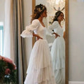 Verngo Rustic Boho Wedding Dress Vintage Lace A Line - View 7 | SAMAG