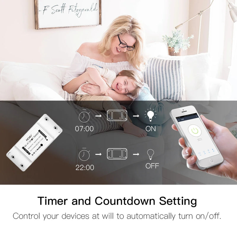 DIY Bluetooth Smart Light Switch Universal Breaker Timer Wireless Remote Control Works with Alexa Google Home Smart Home