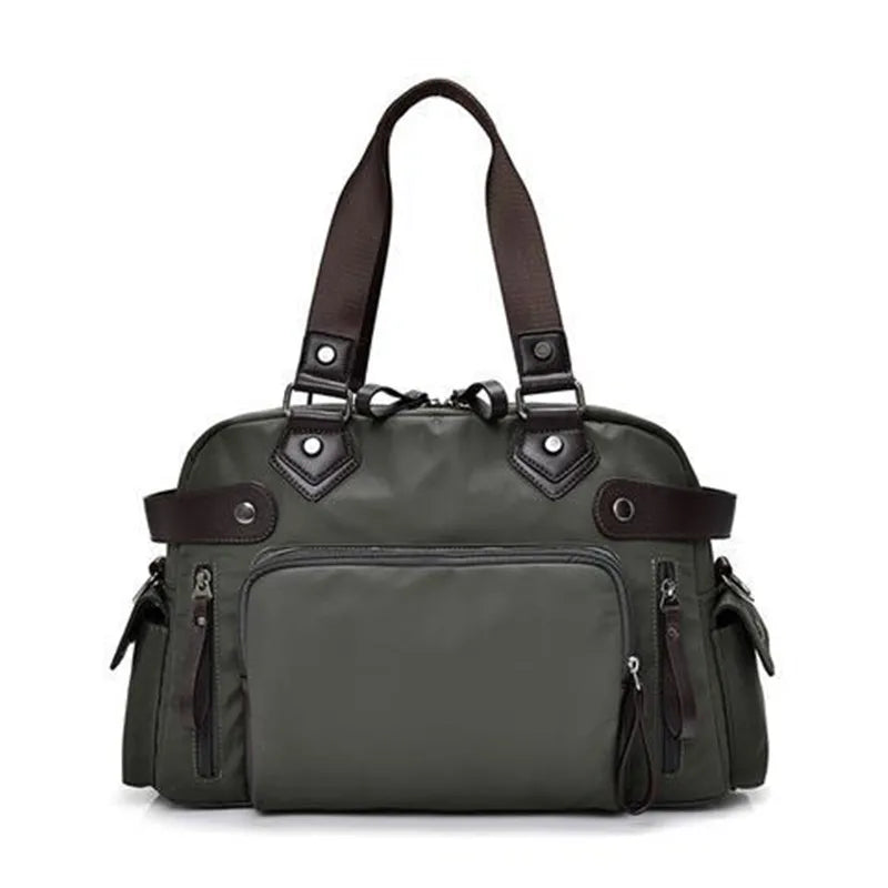 Men's Shoulder Bag Nylon Material British Casual Fashion School Style High Quality Multi-function Large Capacity Design