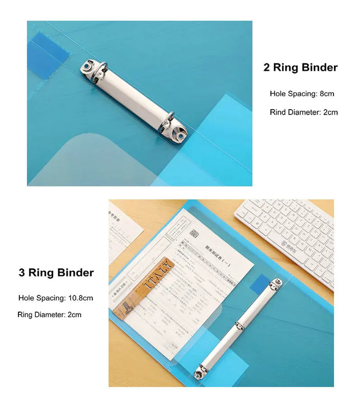 Fashion Colors Ring Binder A4 File Folder Folder 2-Rings Office Document Organizer File Storage A4 Binder Folder With Rings