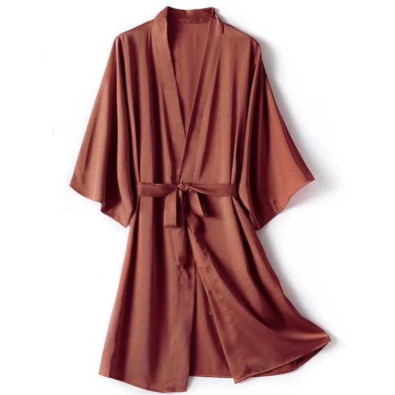 Kimono Bathrobe Gown Female Robe Set Satin Sleepwear | SAMAG