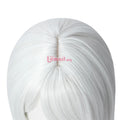 L-email wig NieR Kaine Cosplay Wig NieR RepliCant Cosplay Sliver White Braided Wigs with Bangs Synthetic Hair Heat Resistant