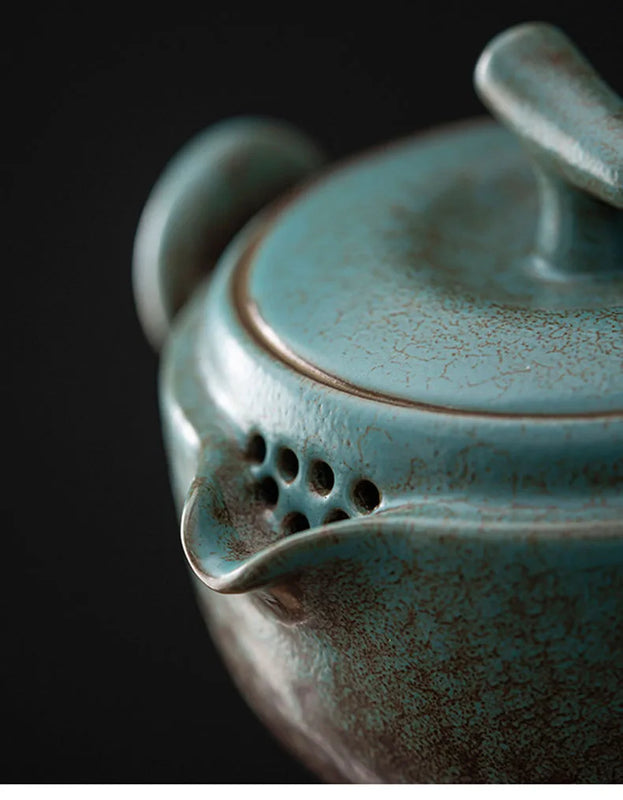 Ceramic Gongfu Travel Tea Set, Gorgeous Chinese Teapot Set with 2 Tea Cups, Portable Carrying Case