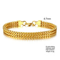 Stylish Stainless Steel Bali Foxtail Chain Bracelet for Men,Double Franco Link Chain Bracelets,Male Jewelry Gift for Dad Son